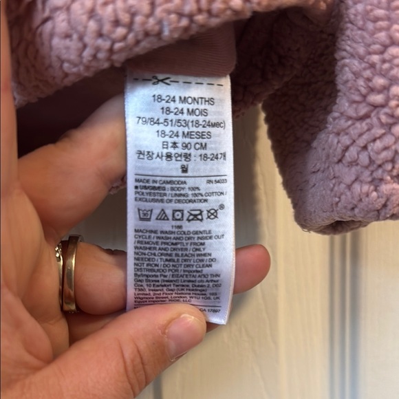 Baby Gap Cozy Kids' Fleece Pullover - Pink (mauve) half zipper - Picture 10 of 10